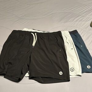 Vuori Men's Athletic Lined Kore Shorts - Black, White, Teal
